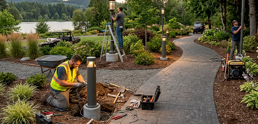 Landscape Post, Pole, and Bollard Lighting Installation in Sanford